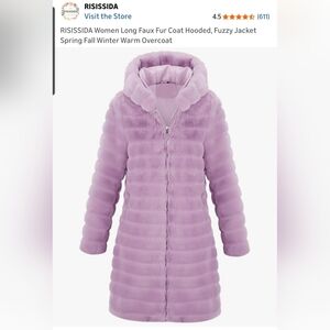 Risissida NWT Small Womens Faux Fur Minky Coat Pink/purple